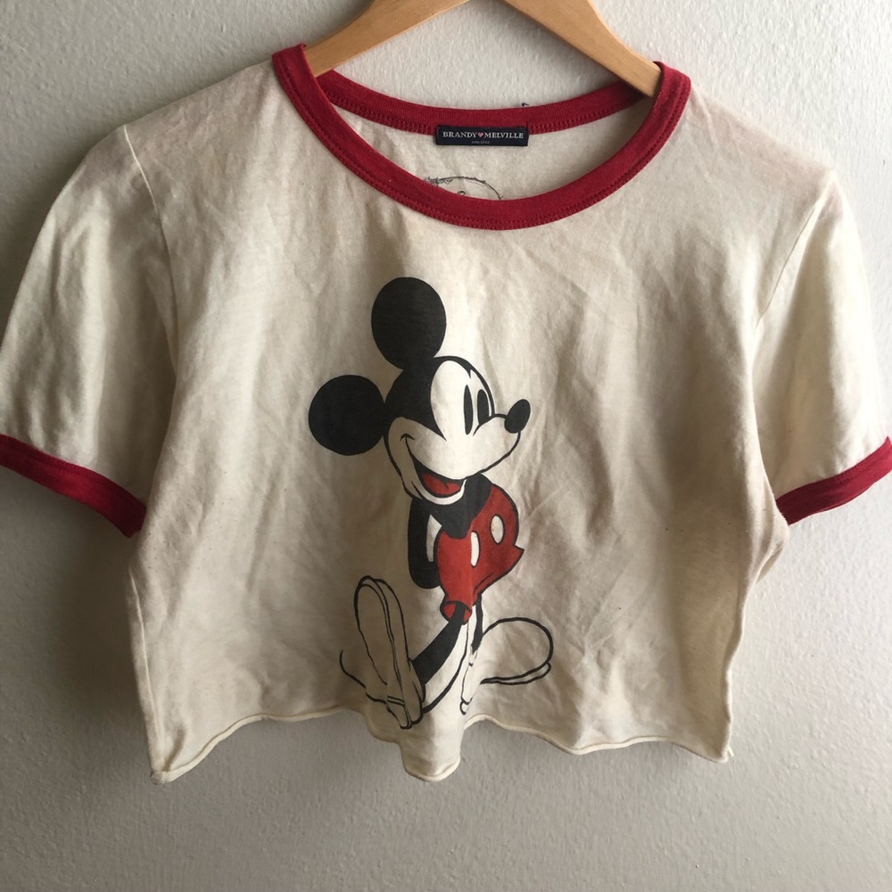 Brandy Melville Mickey Mouse Crop T-shirt